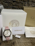 Versace Audrey Quartz White Dial Pink Leather Strap Watch for Women - VELR00119 Authentic Buy Shop Now