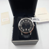 Emporio Armani Renato Analog Black Dial Black Leather Strap Watch For Men - AR11186 Authentic Buy Shop Now