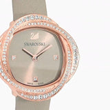 Swarovski Crystal Flower Grey Dial Grey Leather Strap Watch for for Women - 5552424 Authentic Buy Shop Now