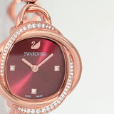 Swarovski Crystal Flower Red Dial Rose Gold Steel Strap Watch for Women - 5552783 Authentic Buy Shop Now