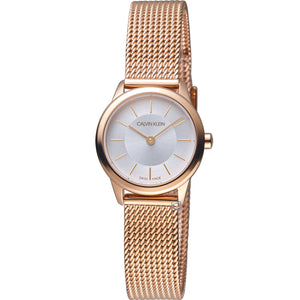 Calvin Klein Minimal White Dial Rose Gold Mesh Bracelet Watch for Women - K3M23626 Authentic Buy Shop Now