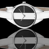 Calvin Klein Rebel White Black Dial White Leather Strap Watch for Women - K8P231L1 Authentic Buy Shop Now