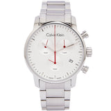 Calvin Klein City Chronograph White Dial Silver Steel Strap Watch for Men - K2G271Z6 Authentic Buy Shop Now