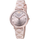 Emporio Armani Kappa Quartz Rose Gold Dial Pink Leather Strap Watch For Women - AR11010 Authentic Buy Shop Now