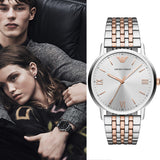 Emporio Armani Kappa Quartz Silver Dial Two Tone Mesh Bracelet Watch For Men - AR11093 Authentic Buy Shop Now