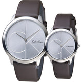 Calvin Klein Minimal Silver Dial Brown Leather Strap Watch for Men - K3M211G6 Authentic Buy Shop Now