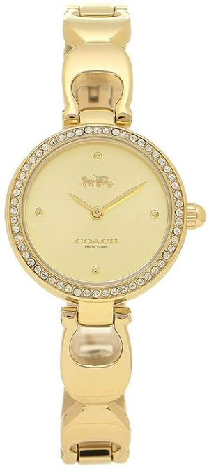 Coach Park Diamonds Gold Dial Gold Steel Strap Watch for Women - 14503171 Authentic Buy Shop Now