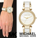 Michael Kors Parker Mother of Pearl Dial Two Tone Steel Strap Watch for Women - MK6400 Authentic Buy Shop Now