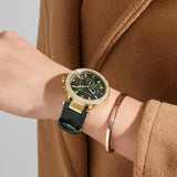 Michael Kors Parker Chronograph Green Dial Green Leather Strap Watch For Women - MK6985 Authentic Buy Shop Now