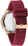 Tommy Hilfiger Haven Quartz White Dial Red Rubber Strap Watch For Women - 1782200 Authentic Buy Shop Now