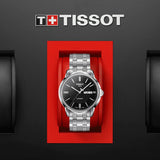 Tissot Automatics III Black Dial Silver Steel Strap Watch For Men - T065.430.11.051.00 Authentic Buy Shop Now