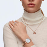 Swarovski Cosmopolitan Diamond Powder Silver Dial Rose Gold Steel Strap Watch for Women - 5517803 Authentic Buy Shop Now