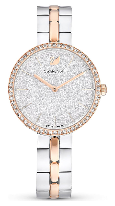 Swarovski Cosmopolitan Crystals Silver Dial Two Tone Steel Strap Watch for Women - 5644081 Authentic Buy Shop Now