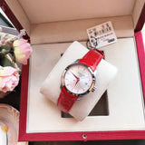 Tissot Couturier Lady Silver Dial Red Leather Strap Watch for Women - T035.210.16.031.01 Authentic Buy Shop Now