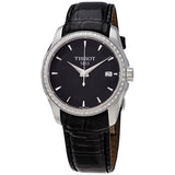 Tissot T Trend Couturier Diamonds Black Dial Black Leather Strap Watch for Women - T035.210.66.051.00 Authentic Buy Shop Now