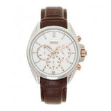 Hugo Boss Driver Quartz Silver Dial Brown Leather Strap Watch For Men - HB1512881 Authentic Buy Shop Now