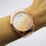 Guess Crush Rose Gold Dial Rose Gold Steel Strap Watch For Women - GW0020L3 Authentic Buy Shop Now