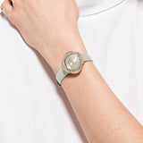 Swarovski Crystal Flower Grey Dial Grey Leather Strap Watch for for Women - 5552424 Authentic Buy Shop Now