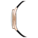 Swarovski Crystalline Aura Black Dial Black Leather Strap Watch for Women - 5558634 Authentic Buy Shop Now