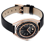 Swarovski Crystalline Aura Black Dial Black Leather Strap Watch for Women - 5558634 Authentic Buy Shop Now