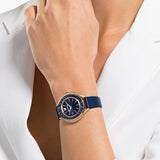 Swarovski Crystalline Aura Blue Dial Blue Leather Strap Watch for Women - 5519447 Authentic Buy Shop Now