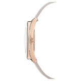 Swarovski Crystalline Aura Silver Dial Beige Leather Strap Watch for Women - 5519450 Authentic Buy Shop Now