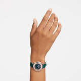 Swarovski Crystalline Aura Green Dial Green Leather Strap Watch for Women - 5644078 Authentic Buy Shop Now