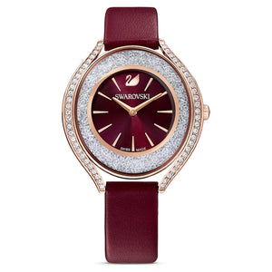 Swarovski Crystalline Aura Red Dial Red Leather Strap Watch for Women - 5558637 Authentic Buy Shop Now