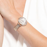 Swarovski Crystalline Aura Silver Dial Rose Gold Steel Strap Watch for Women - 5519459 Authentic Buy Shop Now