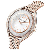 Swarovski Crystalline Aura Silver Dial Rose Gold Steel Strap Watch for Women - 5519459 Authentic Buy Shop Now