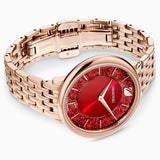 Swarovski Crystalline Chic Red Dial Rose Gold Steel Strap Watch for Women - 5547608 Authentic Buy Shop Now