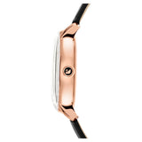 Swarovski Crystalline Hours Black Dial Black Leather Strap Watch for Women - 5295377 Authentic Buy Shop Now