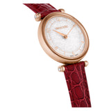 Swarovski Crystalline Wonder Silver Dial Red Leather Strap Watch for Women - 5656905 Authentic Buy Shop Now