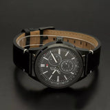 Tommy Hilfiger Austin Black Dial Black Leather Strap Watch for Men - 1791638 Authentic Buy Shop Now