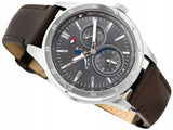 Tommy Hilfiger Austin Grey Dial Brown Leather Strap Watch for Men - 1791637 Authentic Buy Shop Now