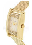 Guess Nouveau Diamonds Gold Dial Gold Mesh Bracelet Watch for Women - W0127L2 Authentic Buy Shop Now