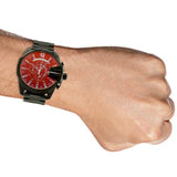Diesel Mega Chief Chronograph Black Dial Black Steel Strap Watch For Men - DZ4318 Authentic Buy Shop Now
