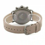 Emporio Armani Aviator Chronograph Quartz Grey Dial Beige Leather Strap Watch For Men - AR11107 Authentic Buy Shop Now