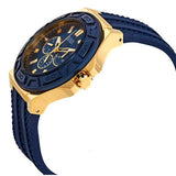 Guess Force Blue & Rose Gold Dial Blue Silicone Strap Watch For Men - W0674G2 Authentic Buy Shop Now