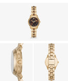 Michael Kors Runway Mercer Analog Brown Dial Gold Steel Strap Watch For Women - MK6855 Authentic Buy Shop Now