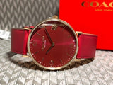 Coach Perry Red Dial Red Leather Strap Watch for Women - 14503867 Authentic Buy Shop Now