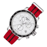 Tissot Quickster Chronograph NBA Chicago Bulls White Dial Red NATO Strap Watch For Men - T095.417.17.037.04 Authentic Buy Shop Now