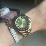Marc Jacobs Henry Gold Dial Gold Steel Strap Watch for Women - MBM3295 Authentic Buy Shop Now