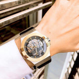 Maserati Potenza Automatic Skeleton Grey Dial Black Leather Strap Watch For Men - R8821108037 Authentic Buy Shop Now