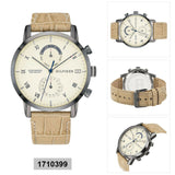 Tommy Hilfiger Kane White Dial Beige Leather Strap Watch for Men - 1710399 Authentic Buy Shop Now