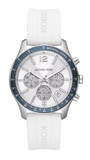 Michael Kors Berkley Chronograph Silver Dial White Rubber Strap Watch For Women - MKO1040 Authentic Buy Shop Now