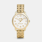 Coach Delancey Classic White Dial Gold Steel Strap Watch for Women - 14502261 Authentic Buy Shop Now