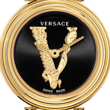 Versace V Virtus Quartz Black Dial Gold Steel Strap Watch For Women - VET300121 Authentic Buy Shop Now