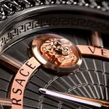 Versace Viamond Quartz Black Dial Grey Steel Strap Watch For Men - VEPO00520 Authentic Buy Shop Now