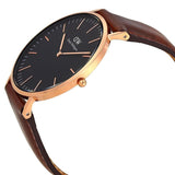 Daniel Wellington Classic St Mawes Black Dial Brown Leather Strap Watch For Men - DW00100124 Authentic Buy Shop Now